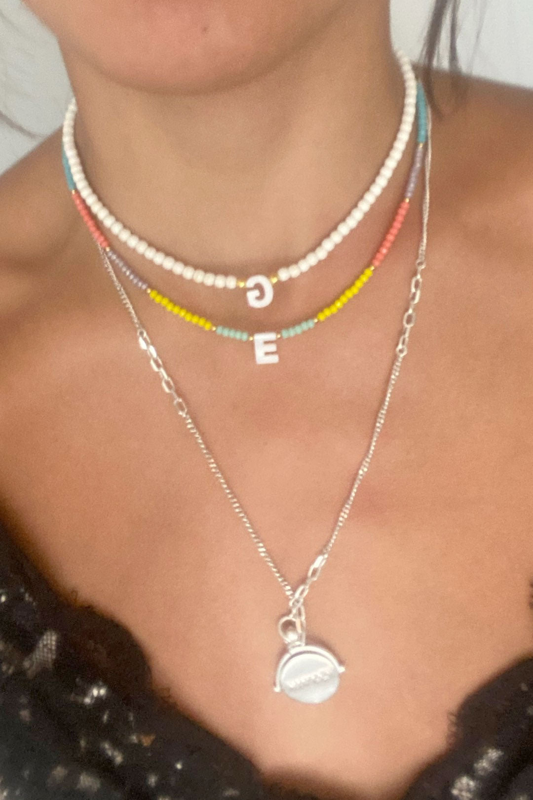 Boho  Personalized Custom Necklace, DIY Letter Name and Evil Eye Choker