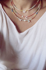 Boho  Personalized Custom Necklace, DIY Letter Name and Evil Eye Choker