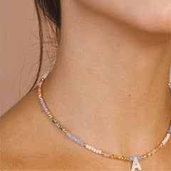Boho  Personalized Custom Necklace, DIY Letter Name and Evil Eye Choker