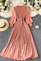 Vintage Dress, Boho Maxi Dress, Pleated Dress, Remi in Pink, Blue, Yellow and Red