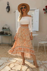 Boho Skirt, Hippie Skirts, Midi Skirt, Wild Rose in Smoke