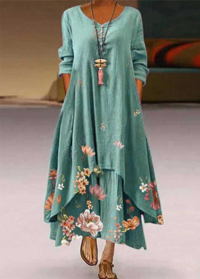 Irregular Hem Printed Dress
