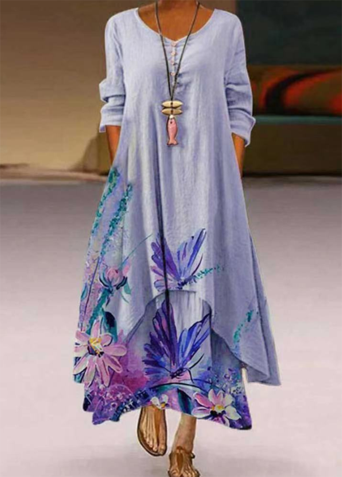 Irregular Hem Printed Dress