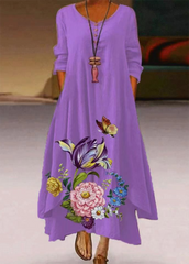 Irregular Hem Printed Dress