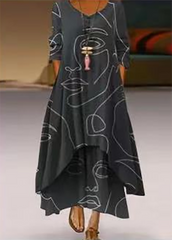 Irregular Hem Printed Dress