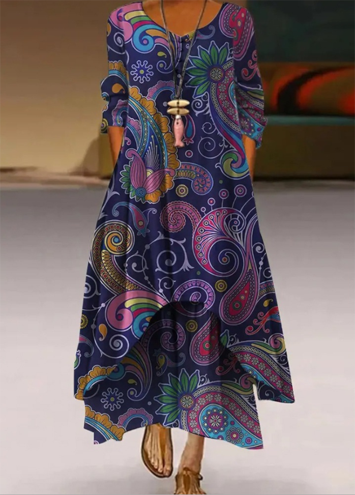 Irregular Hem Printed Dress