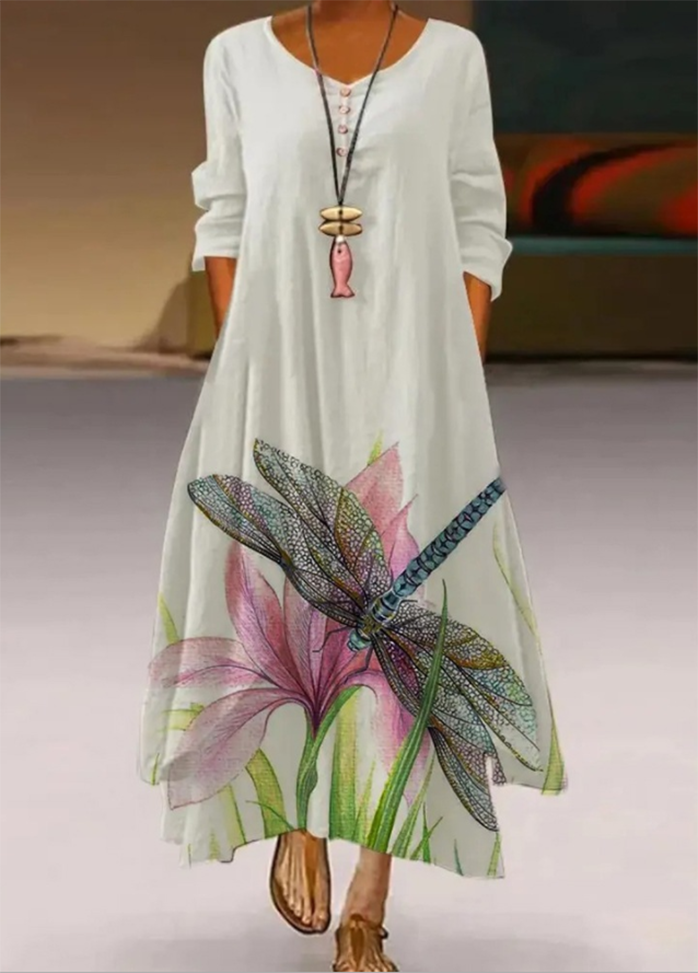 Irregular Hem Printed Dress