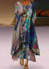 Irregular Hem Printed Dress
