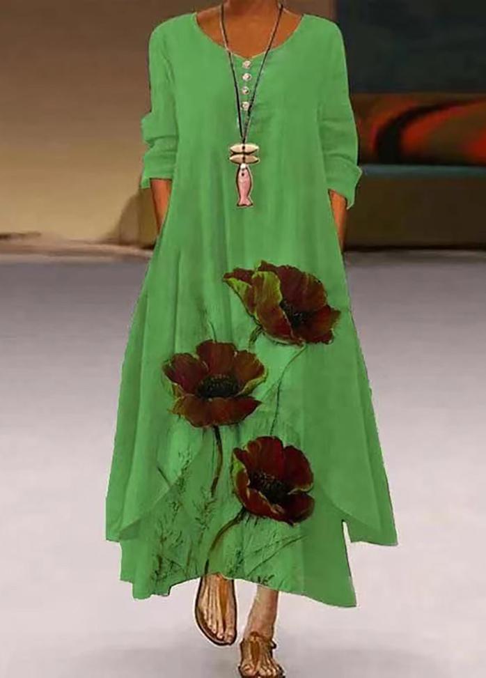 Irregular Hem Printed Dress