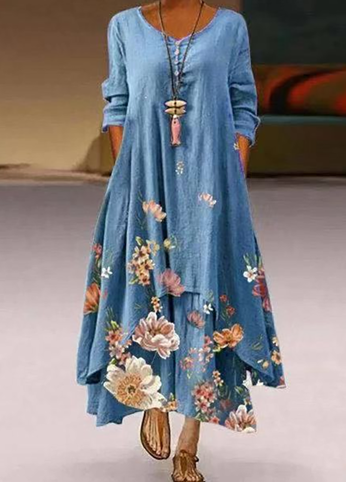 Irregular Hem Printed Dress