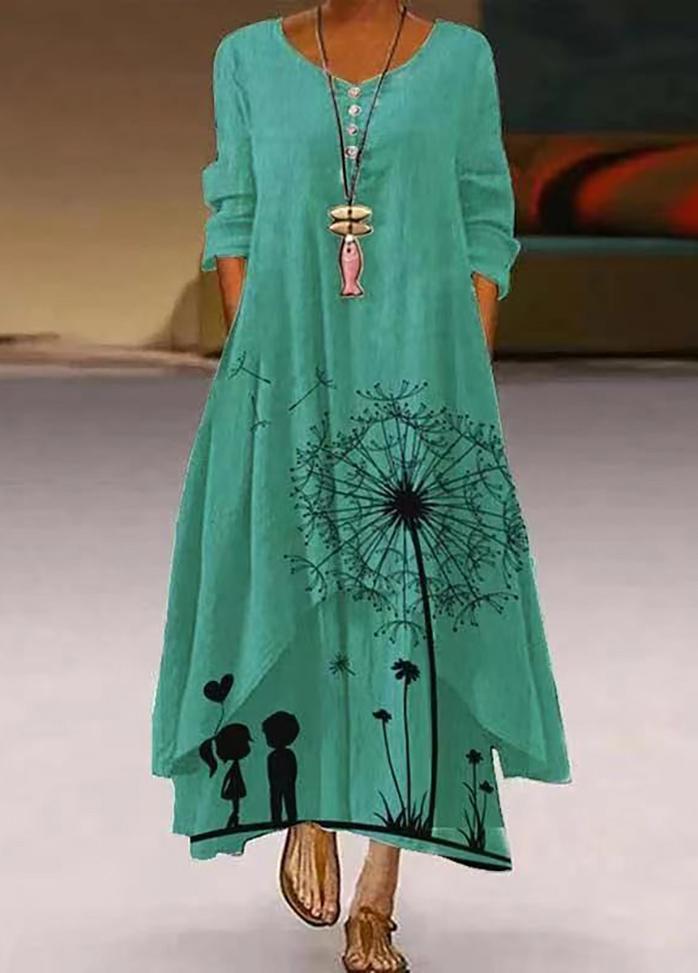 Irregular Hem Printed Dress