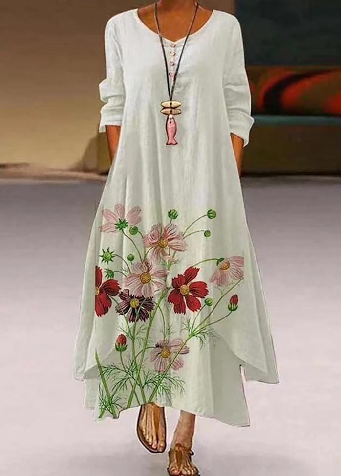 Irregular Hem Printed Dress