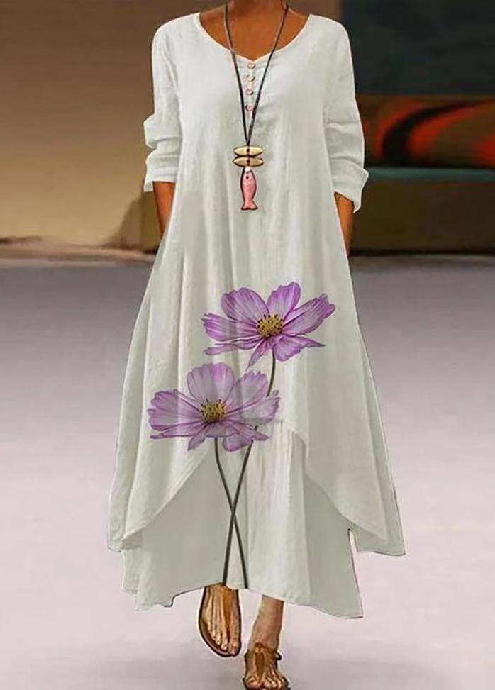 Irregular Hem Printed Dress