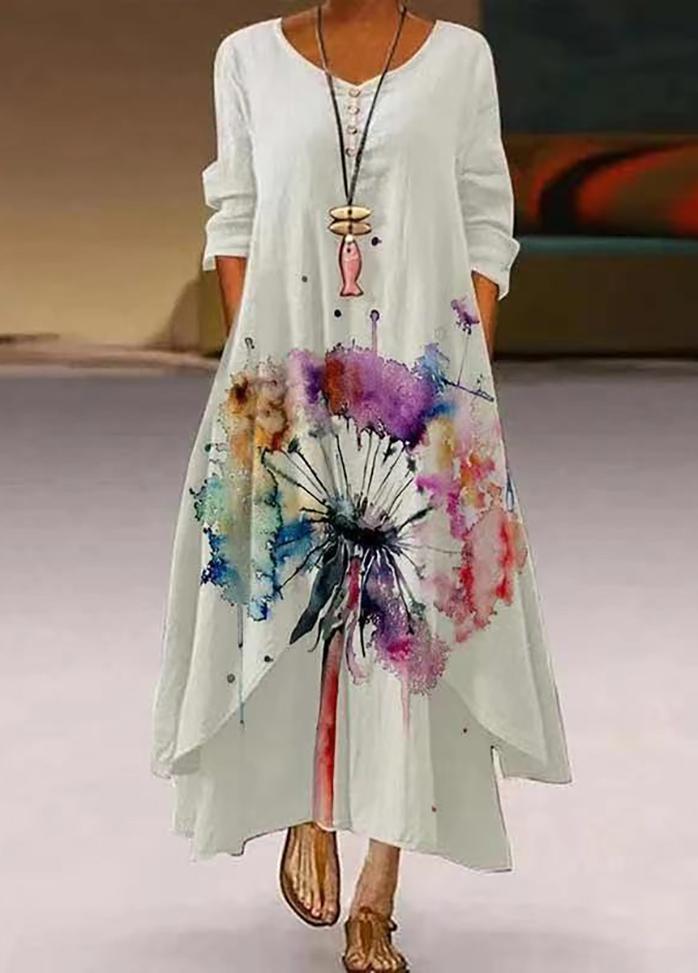 Irregular Hem Printed Dress