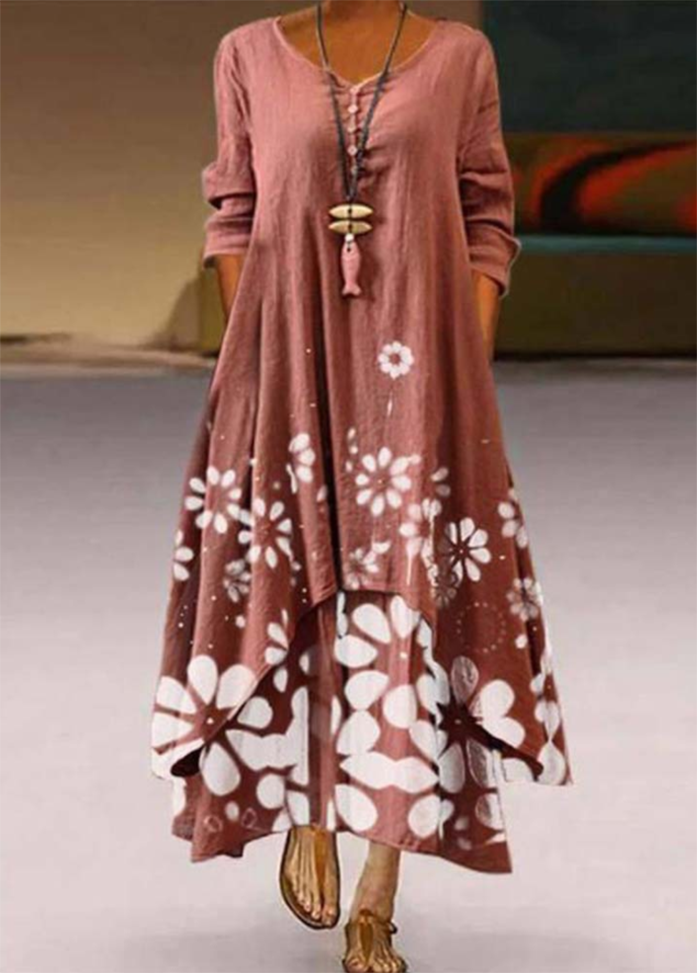 Irregular Hem Printed Dress