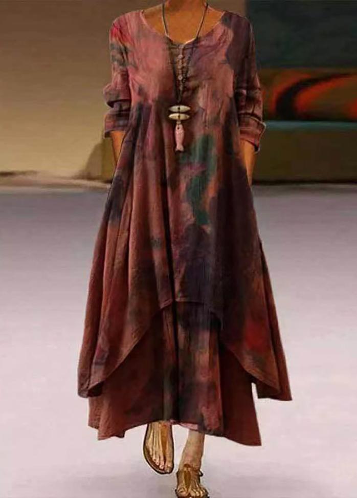 Irregular Hem Printed Dress