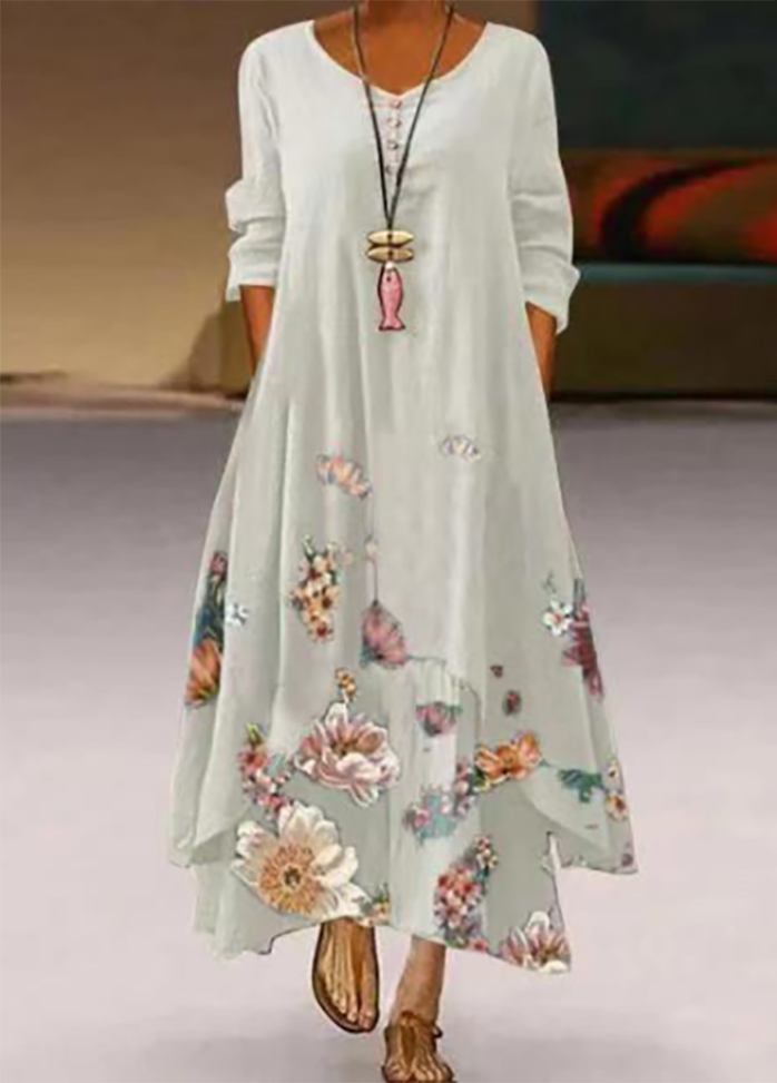 Irregular Hem Printed Dress