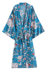 Boho Robe, Kimono Robe,  Beach Cover up, Blue Sea Holly