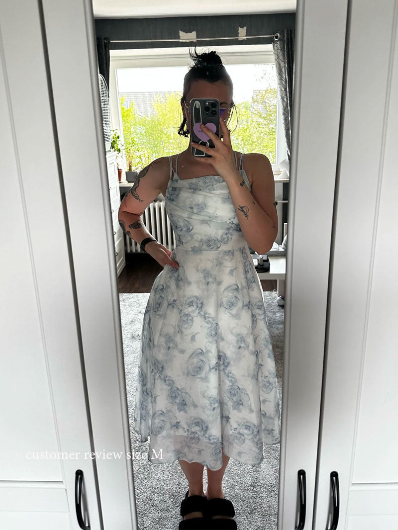 Vintage Dress - Boho Maxi Dress - Floral Print French Women Dress - Summer Strappy Dress Eloise