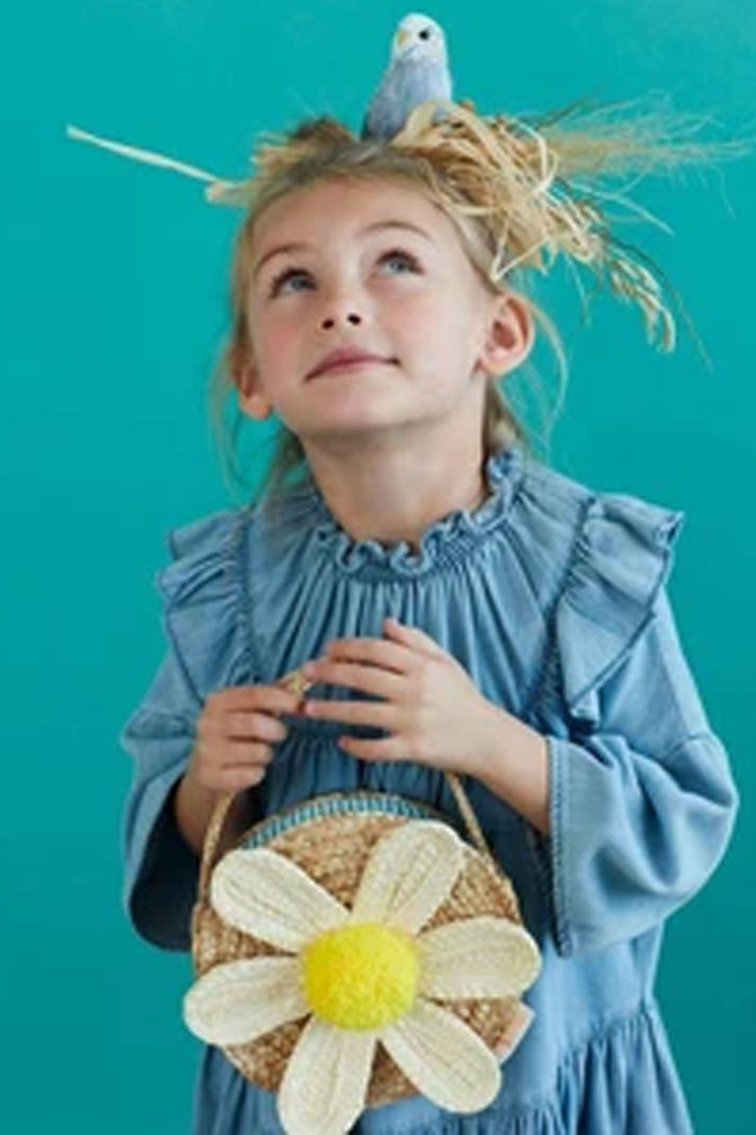 Boho Bag, Woven Straw Bag, Girl Bag, Rattan Bag, Yellow Daisy