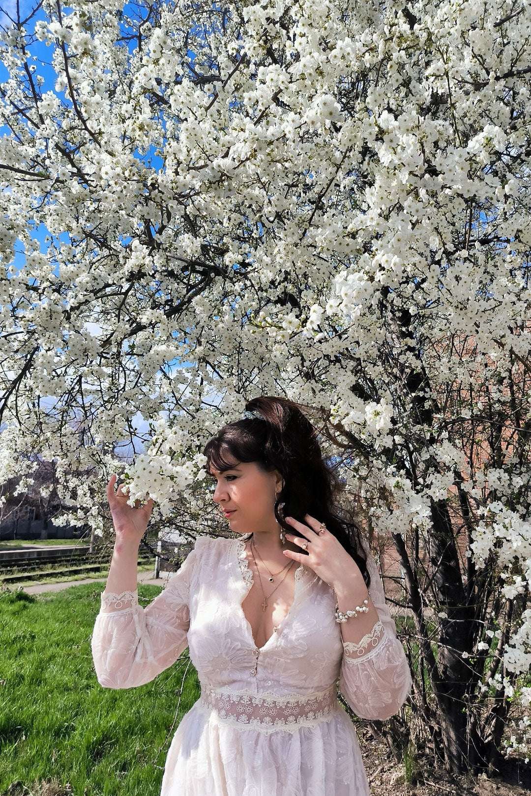 Vintage Dress - Boho Maxi Dress - Lace French Style Long Dress Victoria
