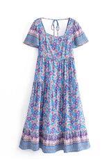 Boho Midi Dress, Sundress, Lavender Silene
