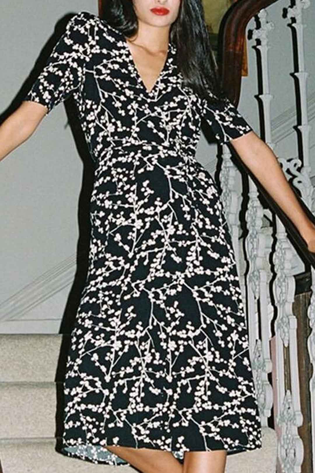 Boho Midi Dress, Vintage  Sundress, Black Aspen