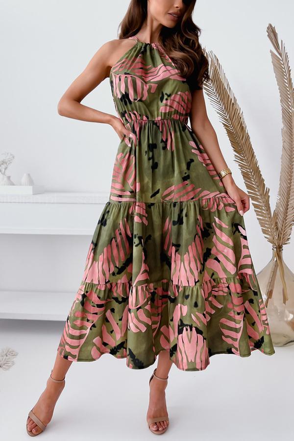 Travel Light Floral Halter Neck Midi Dress