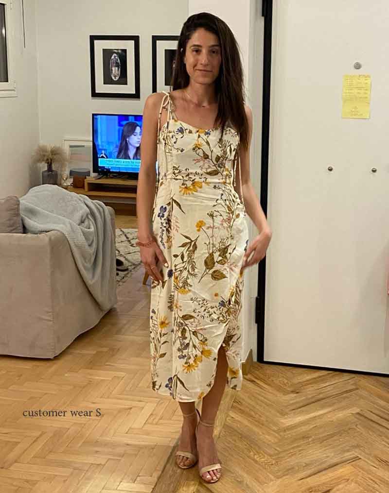 Boho Midi Dress, Strappy Sundress, White Rose Garden