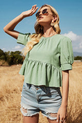 Boho Tops for Women, Boho Tops for Women, Boho Blouse, Crop Top, Green Olive