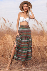 Boho Skirt, Hippie Skirts, Maxi Skirt, Green Herb