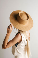 Boho Hat, Sun Hat, Beach Hat, Grass Fedora Hat, Hannah Sweet Caramel Brown
