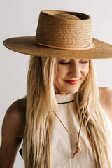 Boho Hat, Sun Hat, Beach Hat, Grass Fedora Hat, Hannah Sweet Caramel Brown