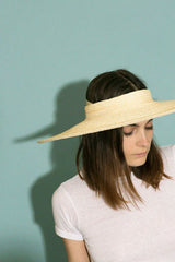 Boho Hat, Sun Hat, Beach Hat, Wide Brim Straw Hat 10 cm, Shade Visor Beige