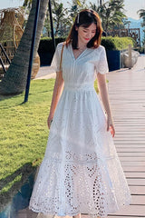 Maxi Dress, Boho Dress, Sundress, White Lace Dandelion