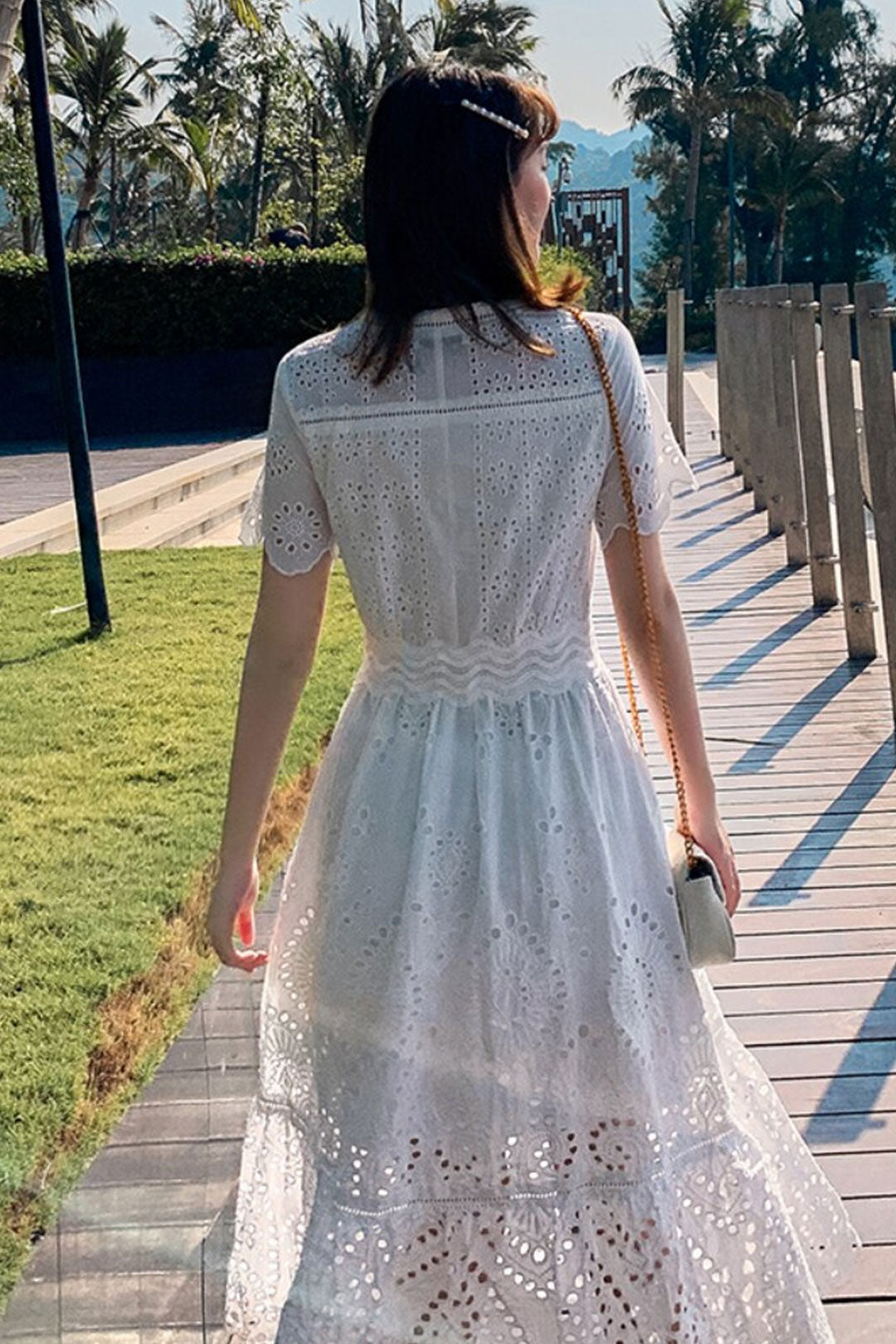 Maxi Dress, Boho Dress, Sundress, White Lace Dandelion