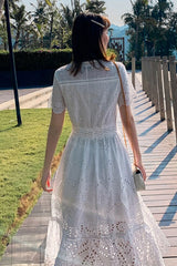 Maxi Dress, Boho Dress, Sundress, White Lace Dandelion