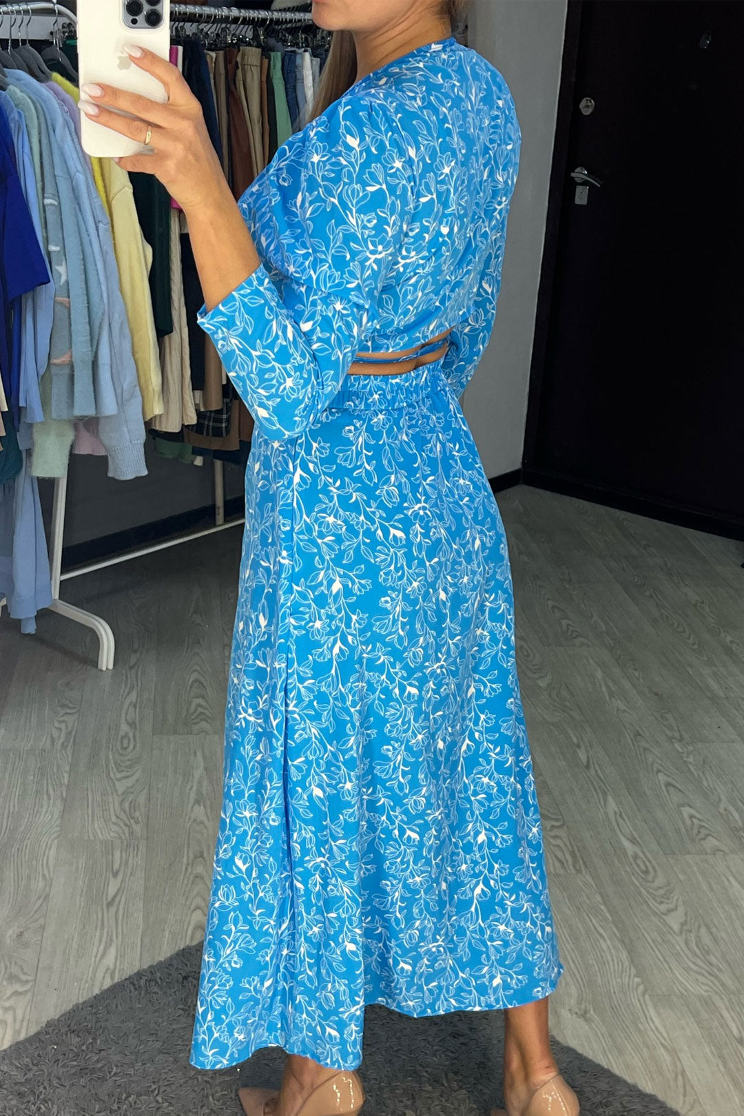 Vintage Two-Piece Set - Boho Matching Top and Skirt - Summer Vacation Sylvie Blue