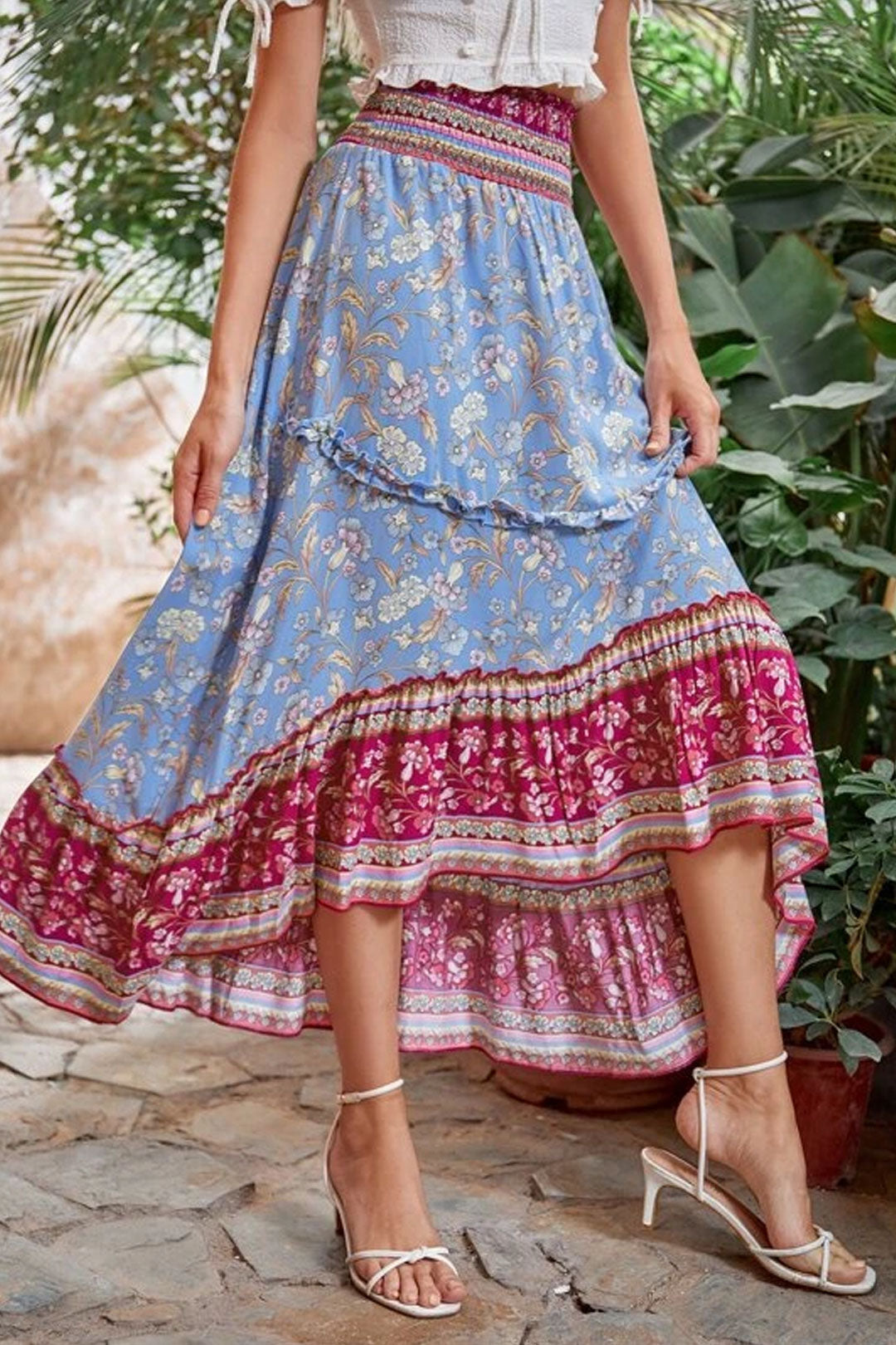 Boho Skirt, Hippie Skirts, Maxi Skirt, Blue Aurelia