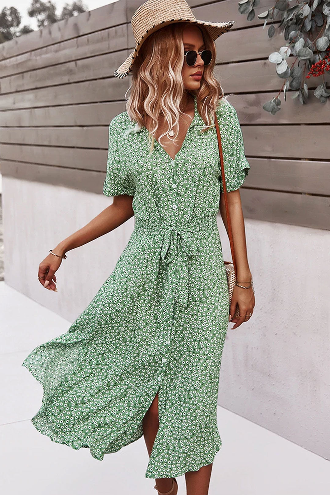 Boho Midi Dress, Sundress, Layla Green