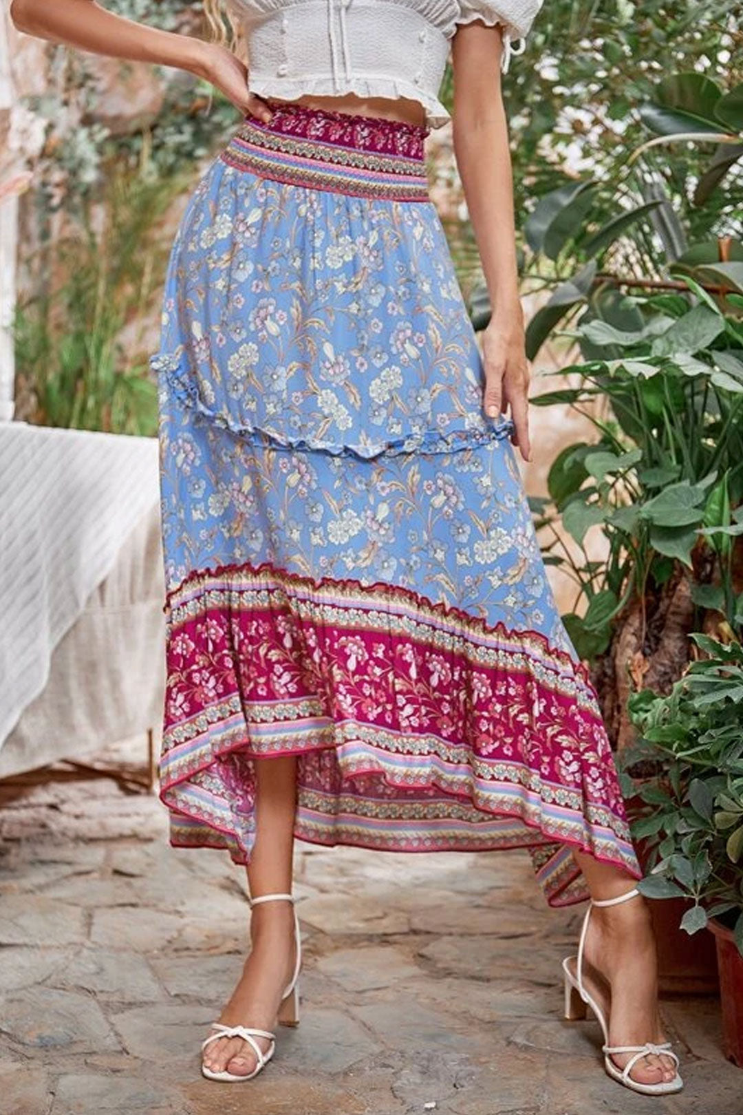 Boho Skirt, Hippie Skirts, Maxi Skirt, Blue Aurelia