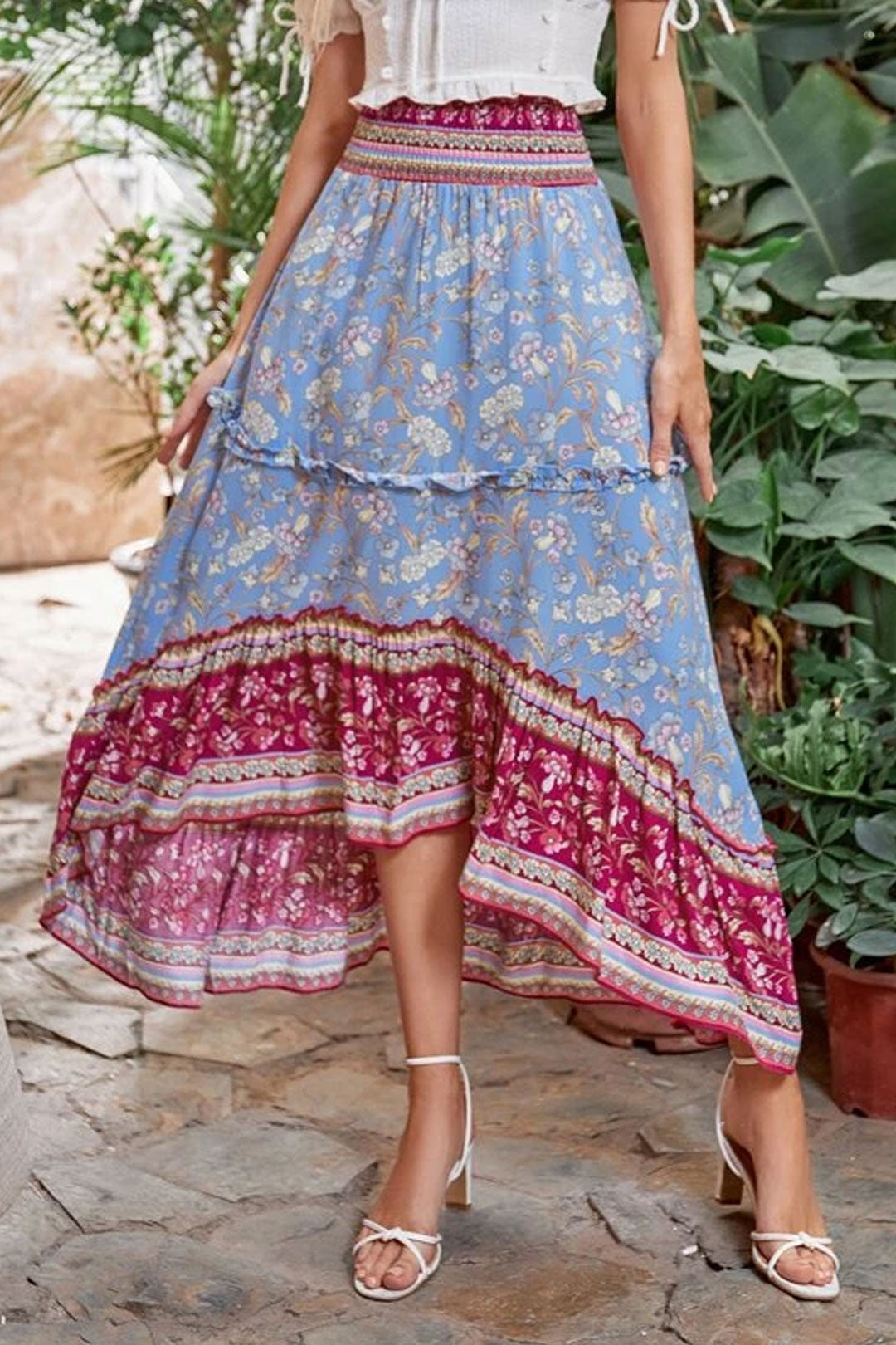 Boho Skirt, Hippie Skirts, Maxi Skirt, Blue Aurelia