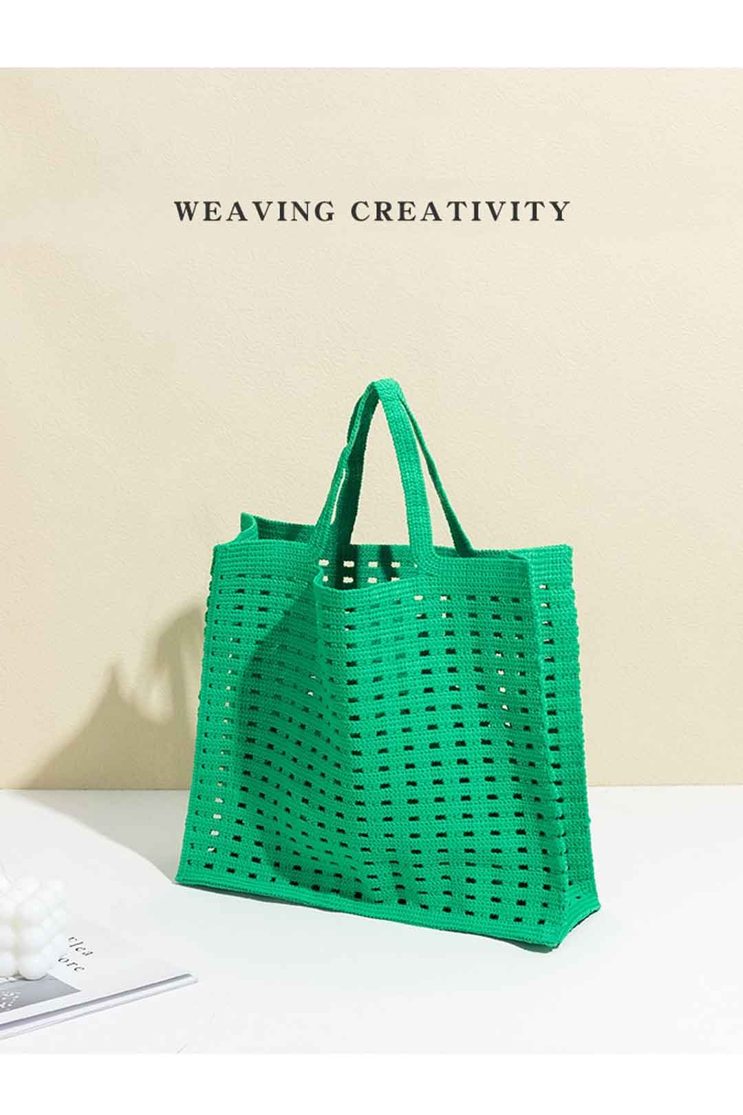 Boho Bag, Tote Bags, Crochet Tote Shopper Handbags in Pink, Blue, Black, Green