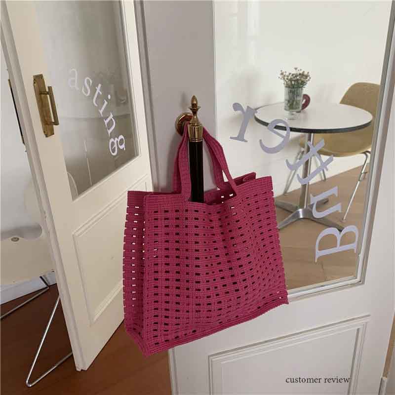 Boho Bag, Tote Bags, Crochet Tote Shopper Handbags in Pink, Blue, Black, Green