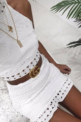 Boho Mini Dress Crochet Dress White Dakota
