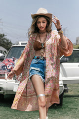 Boho Robe, Kimono Robe, Theodosia in Pink