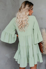 Boho Mini Dress Tunic Dress, Sundress, Julianna in Mint Green
