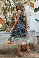 Boho Midi Dress, Sundress, Danielle  in Navy