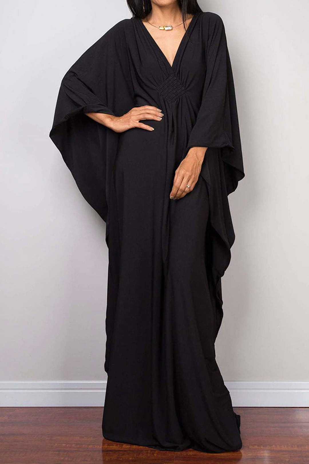 Boho Maxi Dress, Beach Dress, Kaftan Dress, Juana Irma in Black and White