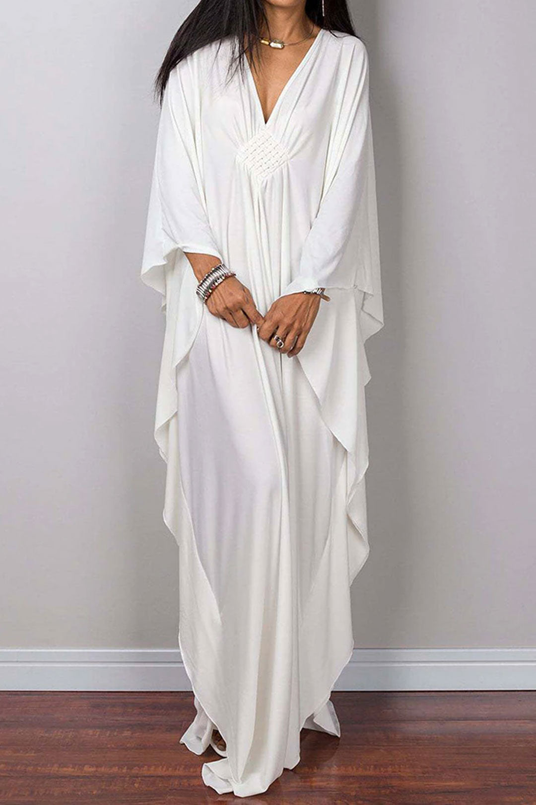 Boho Maxi Dress, Beach Dress, Kaftan Dress, Juana Irma in Black and White